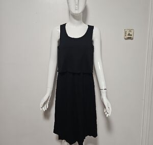 GAP Black Sleeveless Scoop Neck Midi Dress